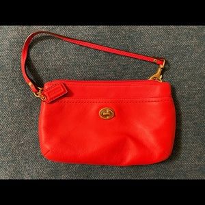 Coral Coach wristlet